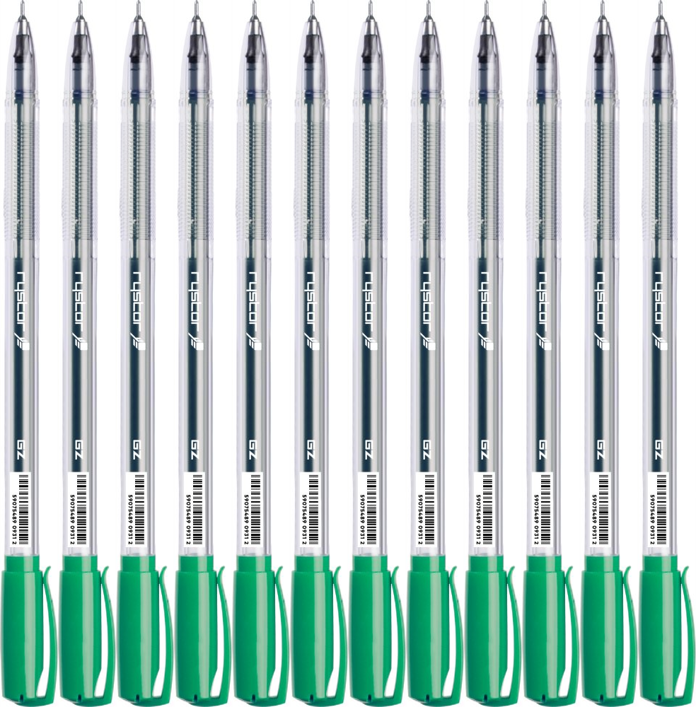 12x Długopis żelowy Rystor, GZ-031, 0.5mm, zielony