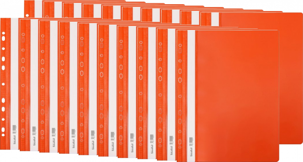 20x Skoroszyt plastikowy oczkowy Biurfol, twardy, A4, do 200 kartek, pomarańczowy