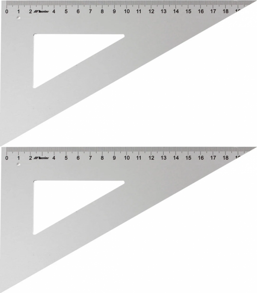 2x Ekierka aluminiowa Leniar, 20cm, 60 stopni, srebrny