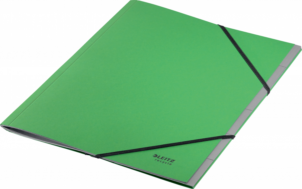 Teczka z przegródkami Leitz Recycle, A4, 6 przekładek z zakładkami, zielony
