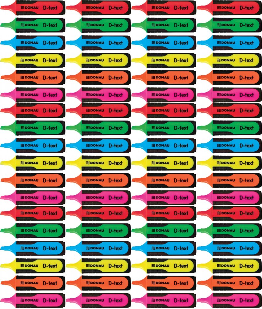 12x Zakreślacz fluorescencyjny Donau, D-Text, ścięta, 1-5mm, 6 sztuk, mix kolorów