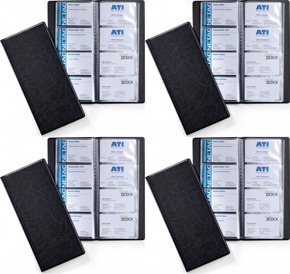 4x Wizytownik Durable, Visifix, na 192 wizytówki, czarny