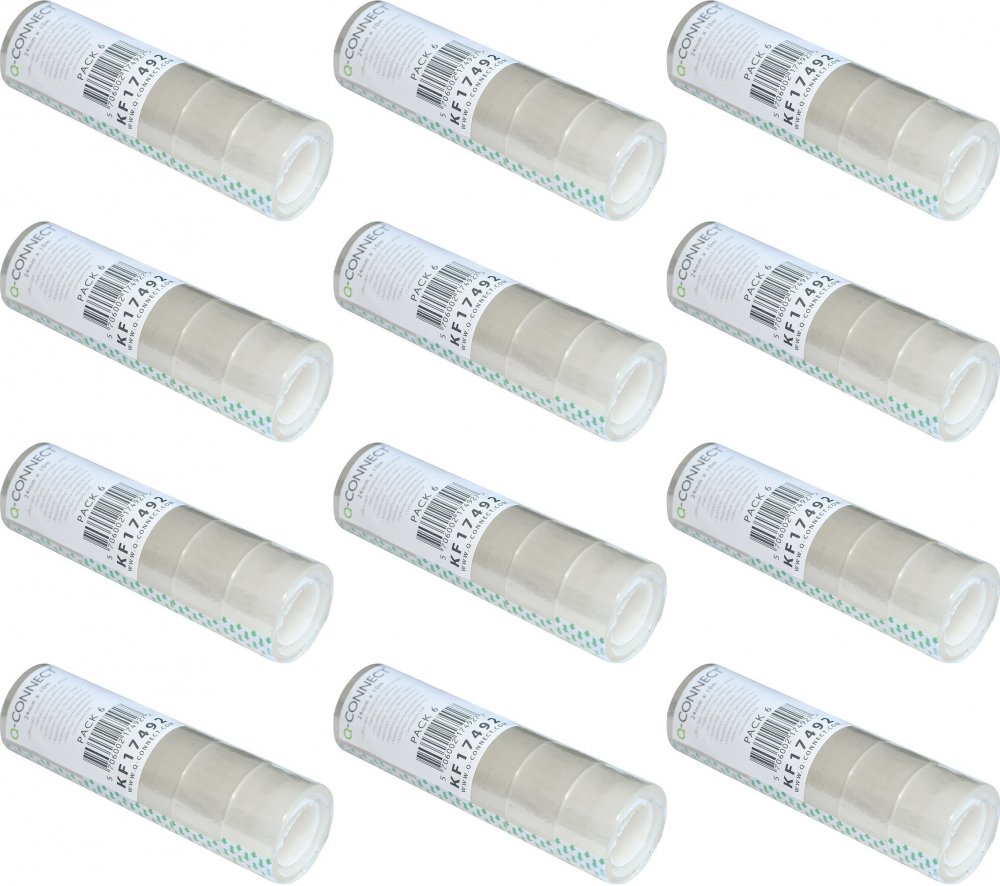 12x Taśma klejąca Q-Connect, 24mmx10m, 6 sztuk, przezroczysty