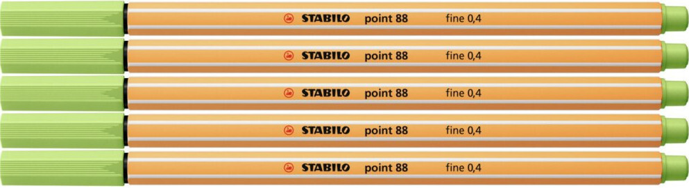 5x Cienkopis Stabilo Point 88/34, 0.4mm, pistacjowy