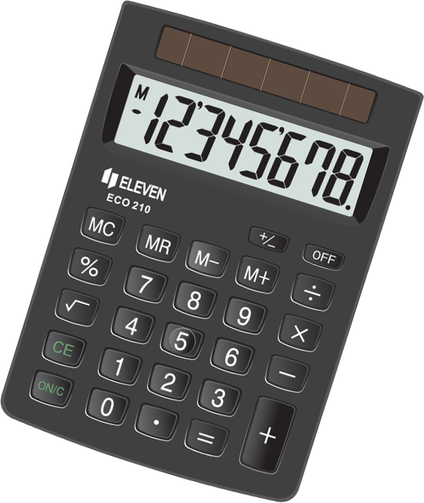 Kalkulator biurowy Eleven ECC-210, ekologiczny, 8 cyfr, czarny