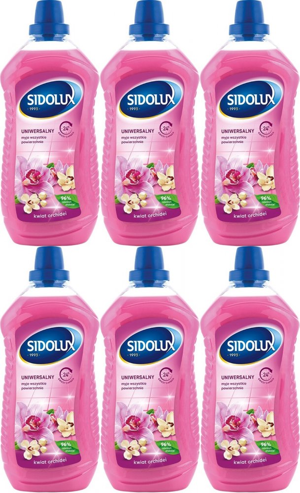 6x Płyn uniwersalny Sidolux, orchidea, 1l