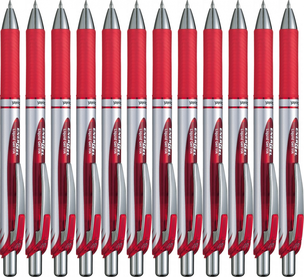 12x Pióro kulkowe automatyczne Pentel Energel BL-77, 0.7mm, czerwony