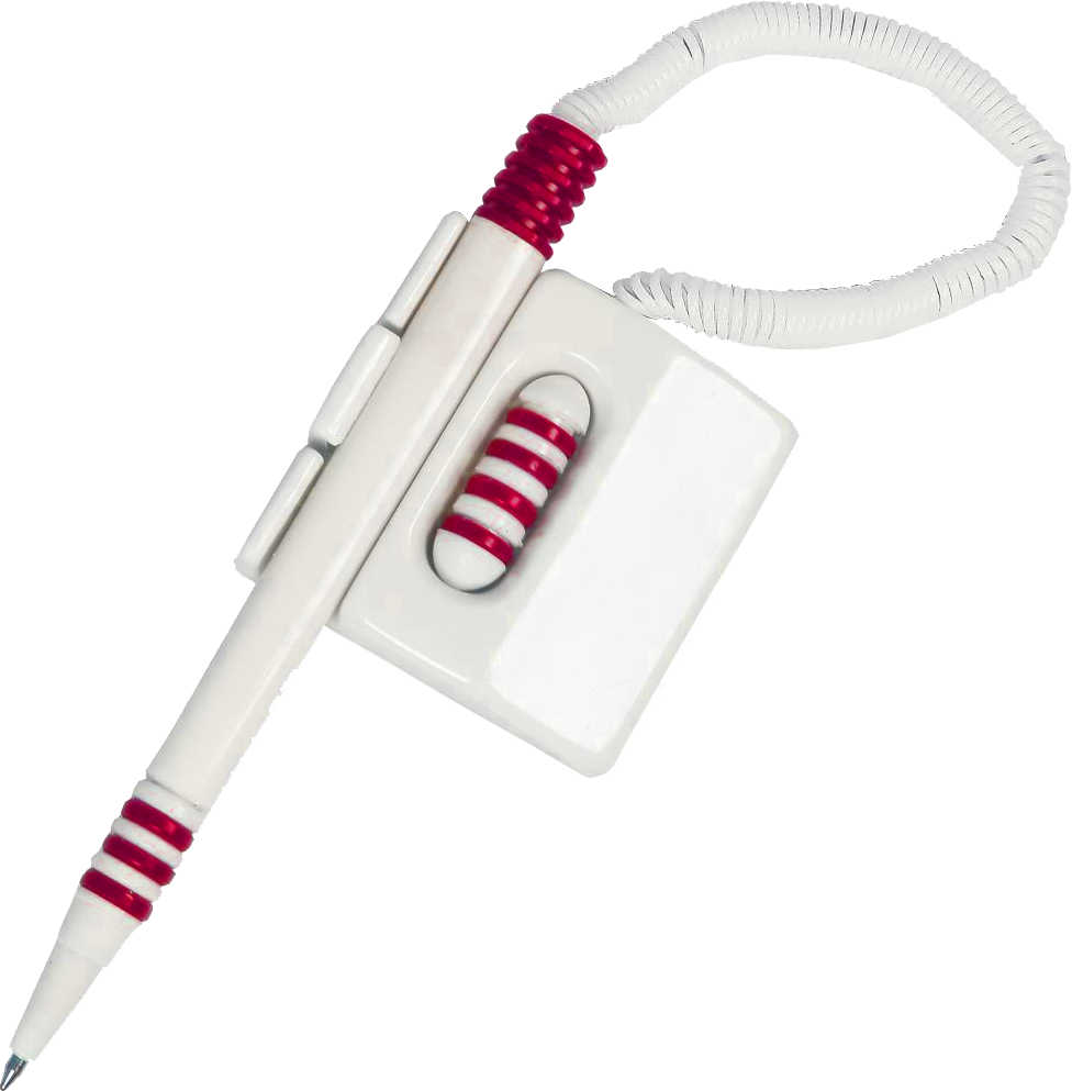 Długopis mocowany na sprężynce D.Rect, AT15, leżący, 50szt, czerwony wkład