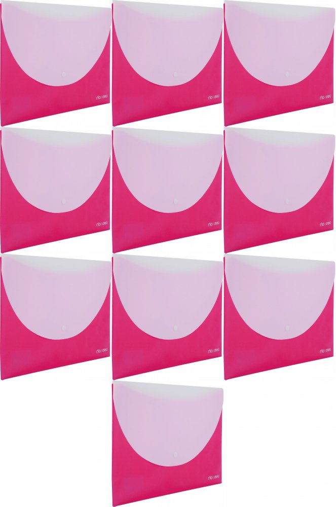 10x Teczka kopertowa Deli RIO, A4, 2 przegrody, różowy