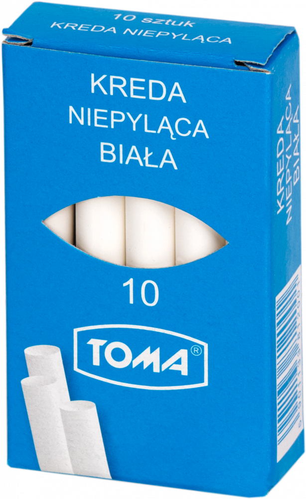 Kreda szkolna Toma, niepyląca, 10 sztuk, biały