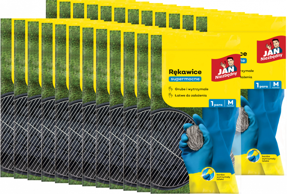 24x Rękawice supermocne Jan Niezbędny, rozmiar M, 1 para, mix kolorów