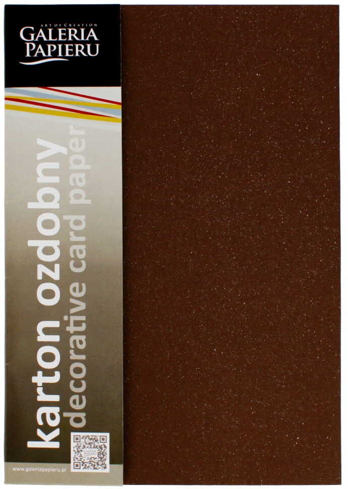 Karton ozdobny Galeria Papieru Mika, A4, 240g/m2, 20 arkuszy, brązowy
