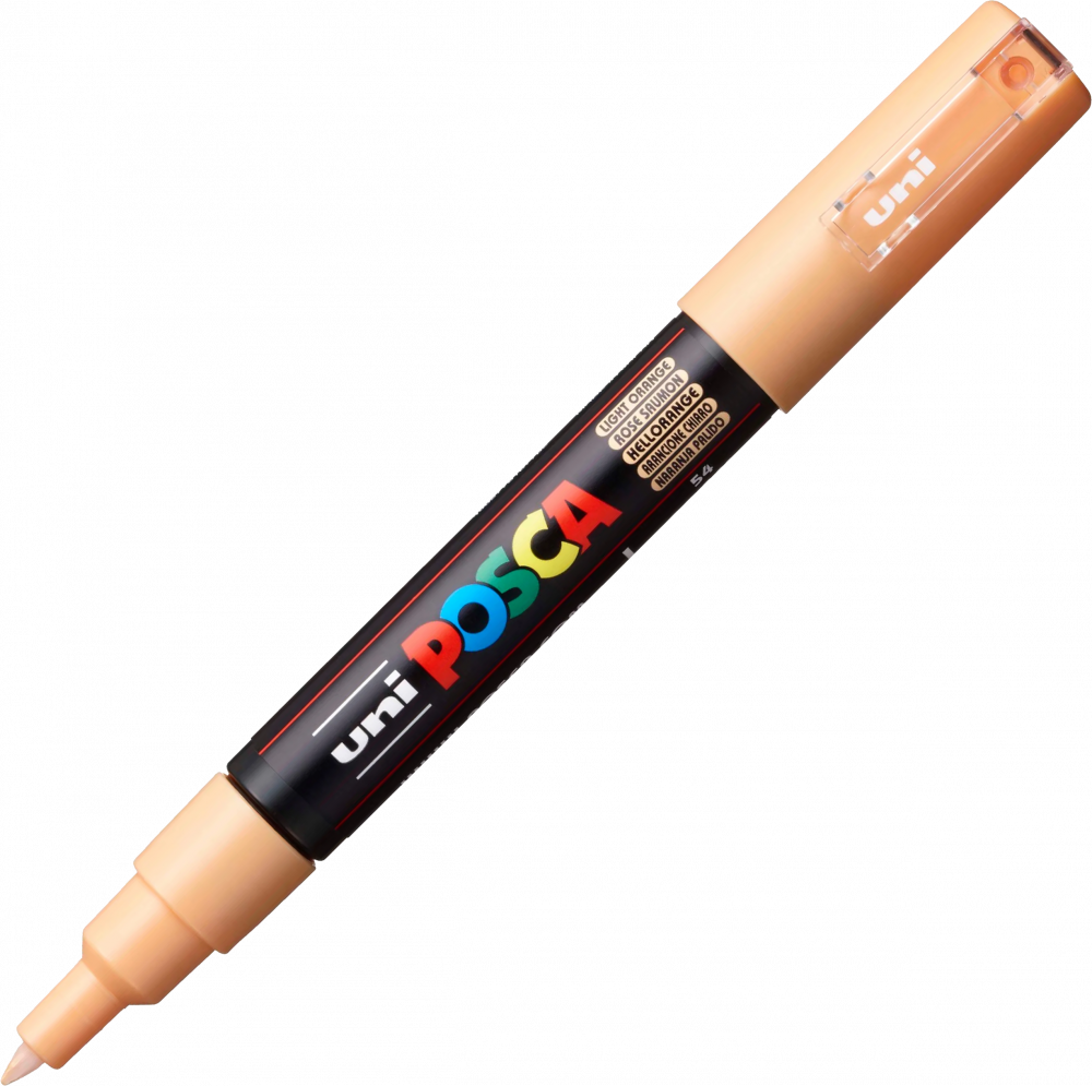 Marker Posca PC-1M, z farbą plakatową, okrągła, 0.7mm, jasnopomarańczowy