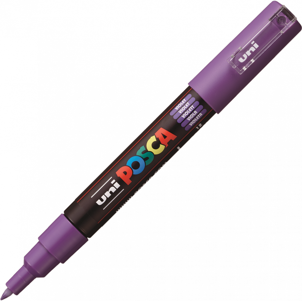 Marker Posca PC-1M, z farbą plakatową, okrągła, 0.7mm, fioletowy