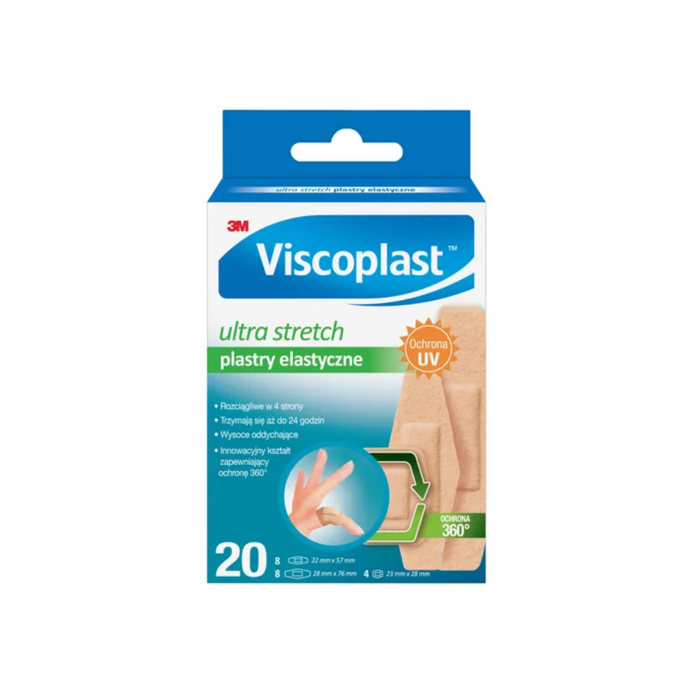 Viscoplast ultra stretch - plastry elastyczne, 3 rozmiary, 20 sztuk
