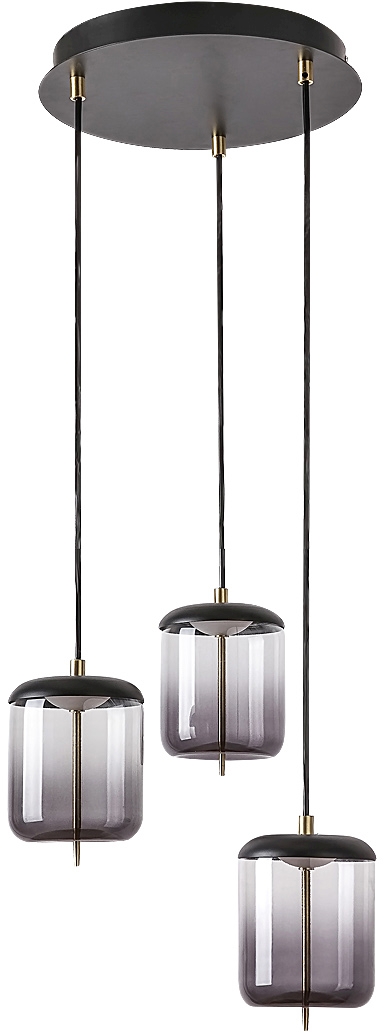 Rabalux Delice lampa wisząca 18W czarny/brązowy/szkło dymne 5027