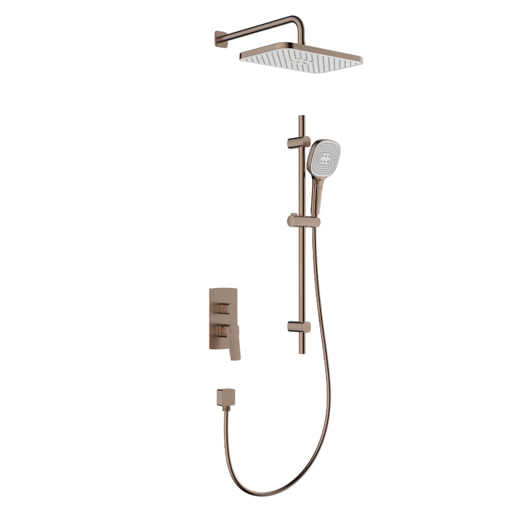 KFA Armatura Malaga zestaw prysznicowy podtynkowy z deszczownicą różowe złoto szczotkowane 4529-301-34