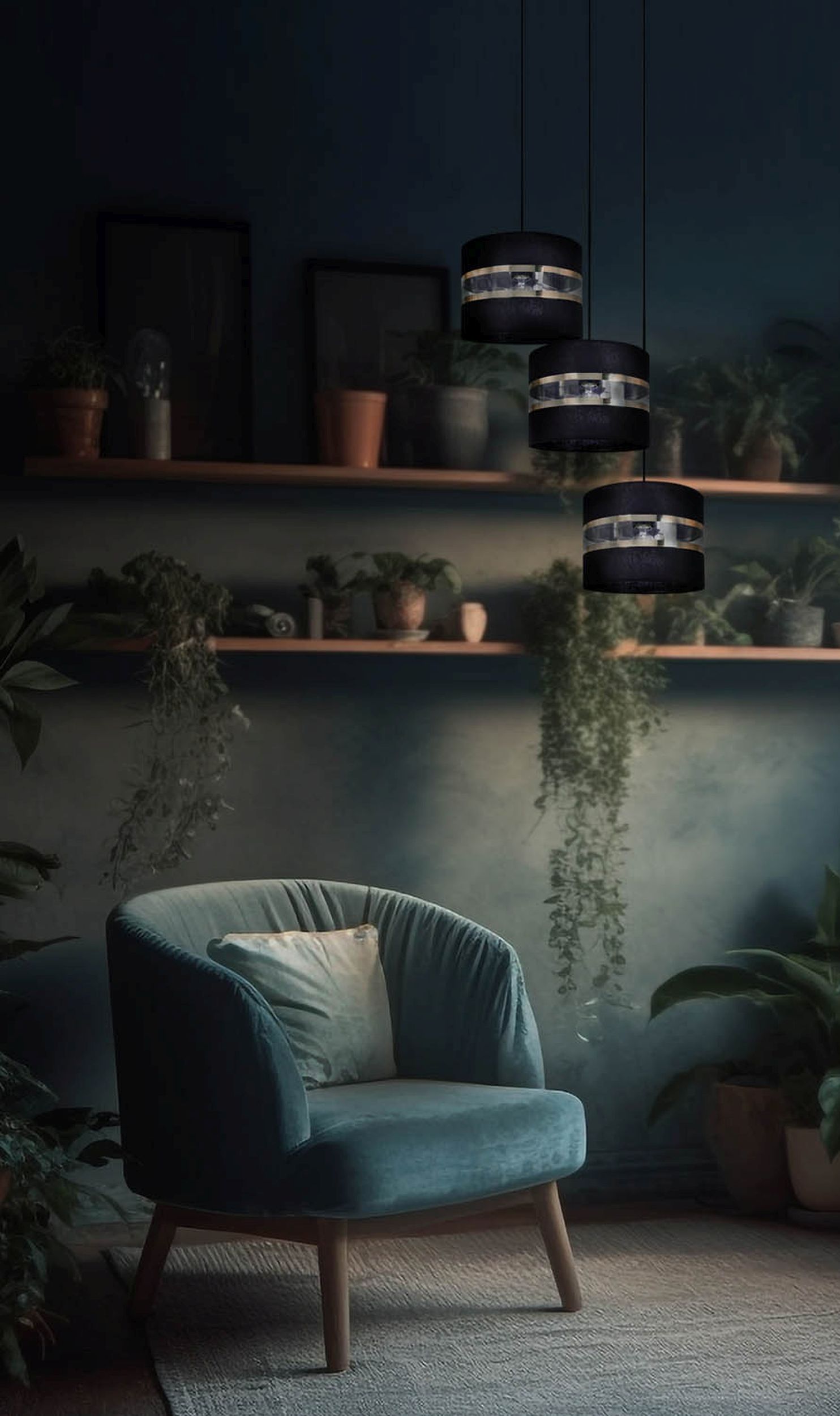 Kaja Nicea lampa wisząca 3x40W czarny/złoty K-5202