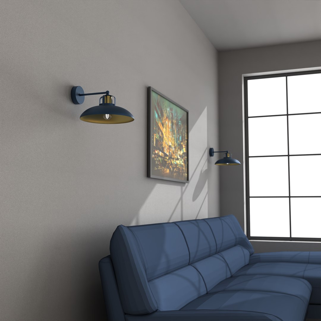 Milagro Felix kinkiet 1x60W granatowy/złoty MLP7712