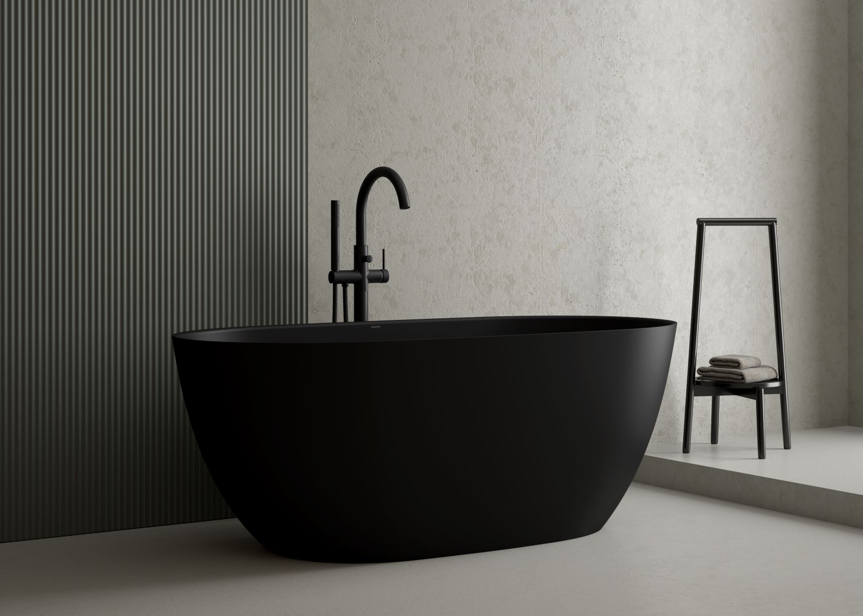 Ksuro 02 wanna wolnostojąca 160x74 cm owalna czarny mat 32003030 - Wysyłka w 24h