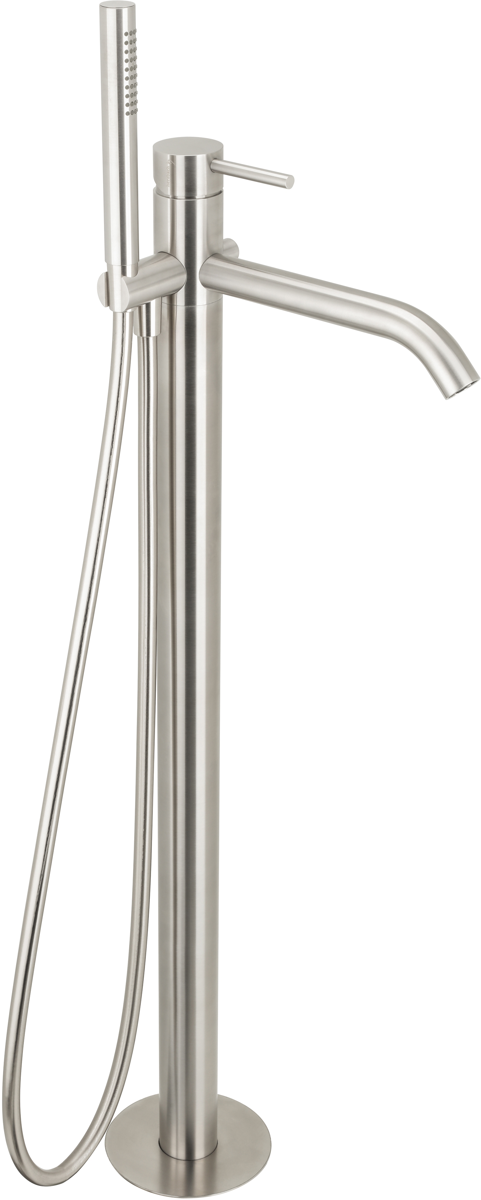 Herzbach Deep iX bateria wannowo-prysznicowa wolnostojąca stal szczotkowana 28.220700.1.09