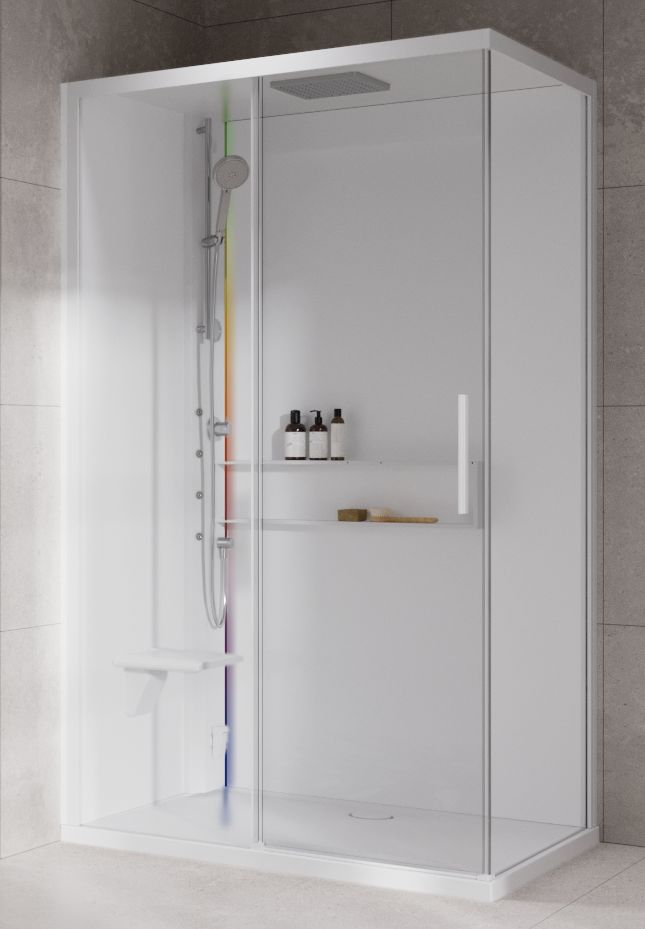 Novellini Glax 2 2.0 2P kabina z hydromasażem 120x90 cm parowa z brodzikiem lewa total biała G222P299SM5-1UU