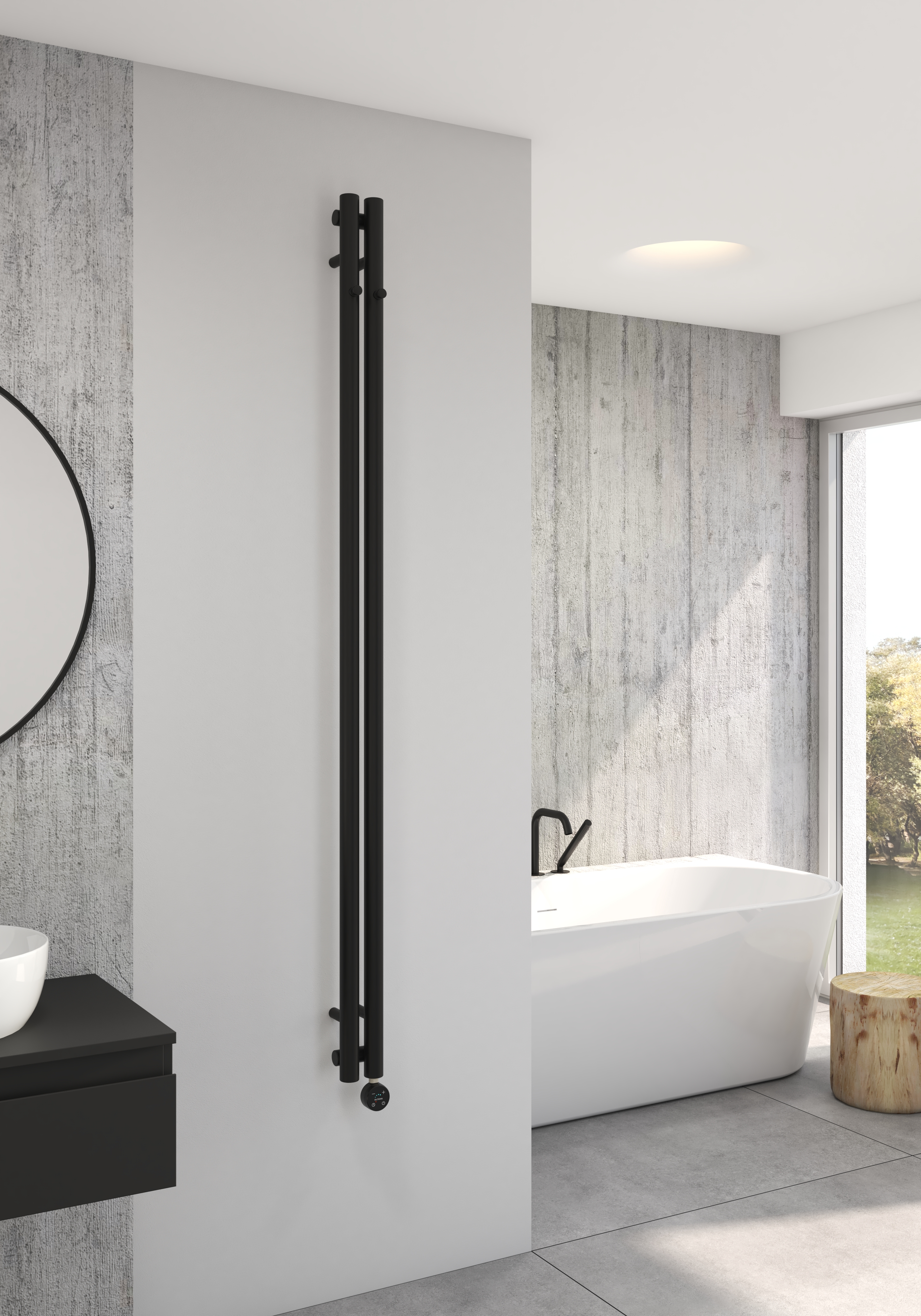 Oltens Stang (e) grzejnik elektryczny 180x9,5 cm czarny mat 55110300 - Wysyłka w 24h