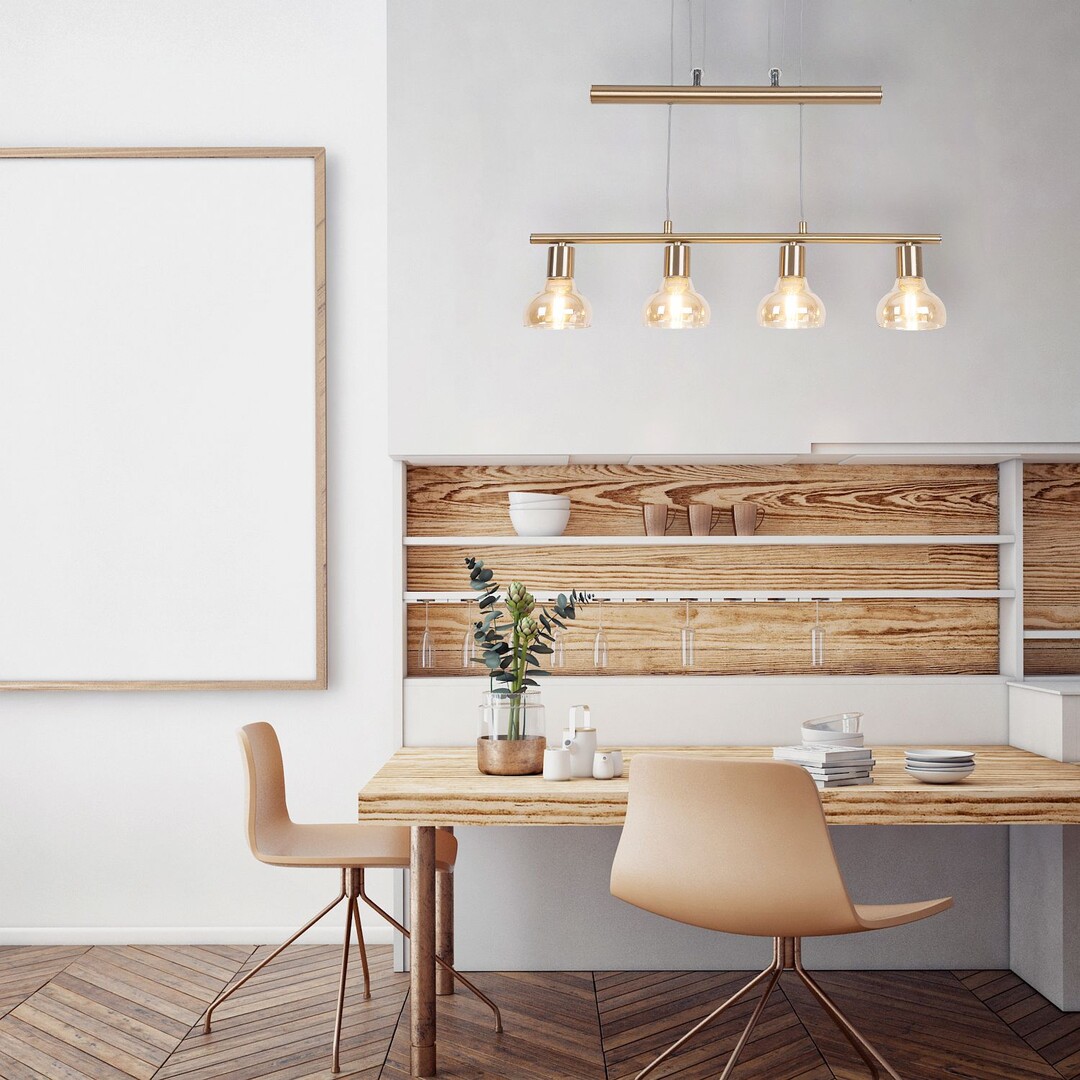 Rabalux Holly lampa wisząca 4x40W mosiądz/bursztynowy 5551