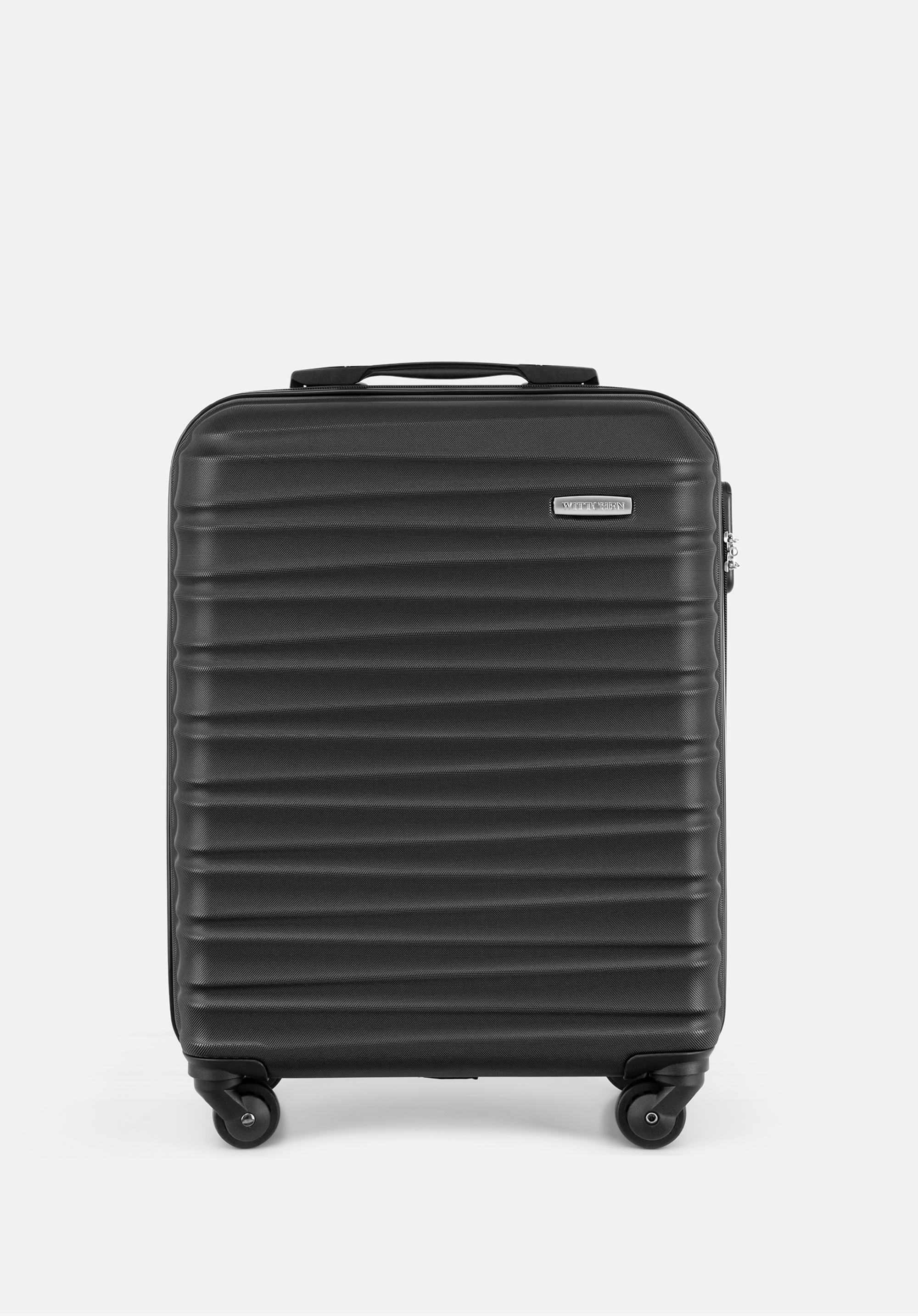 Walizka kabinowa z ABS-u z żebrowaniem czarna