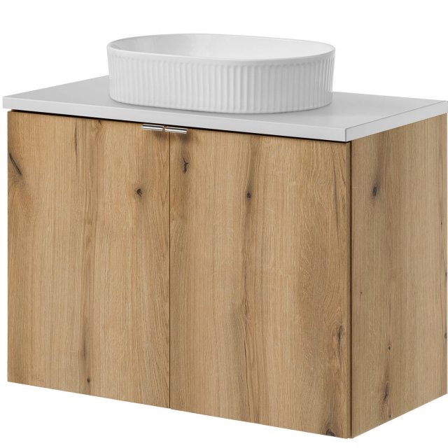 COMAD Zestaw mebli NOVA OAK szafka z drzwiami z blatem WHITE 80 cm, u