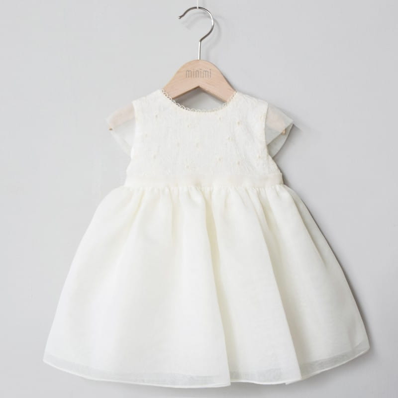 Sukienka dla dziewczynki do chrztu ecru Premium