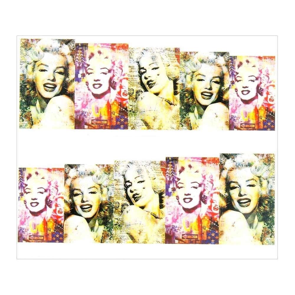 Naklejki wodne do paznokci arkusz 6,5 x 5,5cm na 10 palców Bn Nr 032