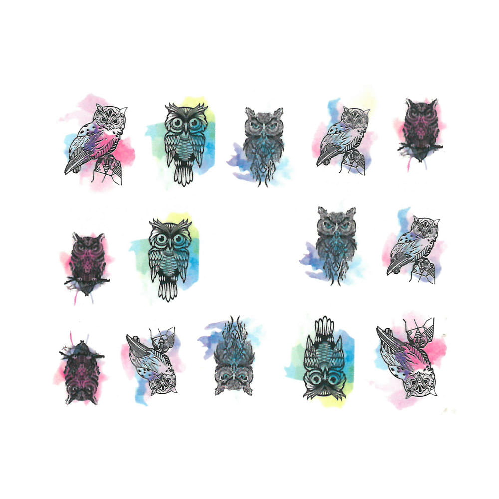 Naklejki wodne do paznokci sowy BN-410