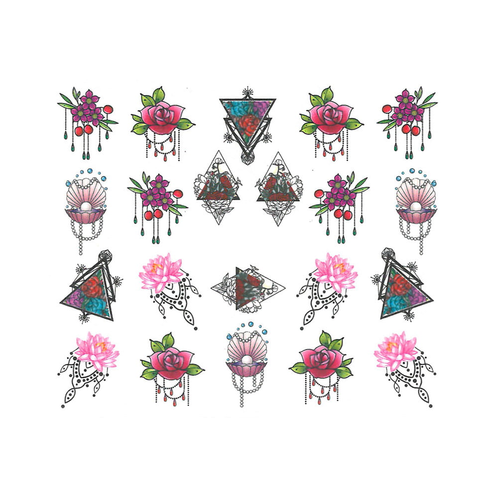 Naklejki wodne do paznokci wzory ornamenty BN-1183