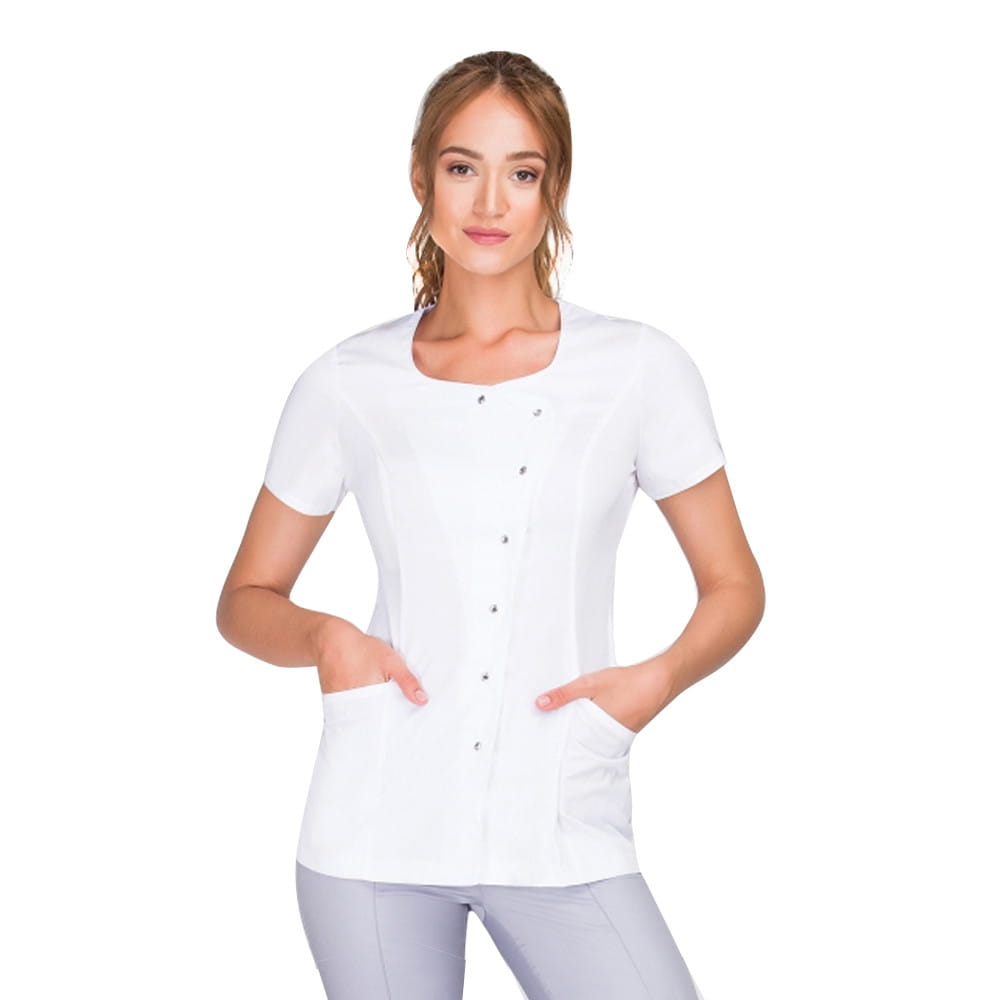 WYPRZEDAŻ 2 Fartuszek kosmetyczny Vena Spa 9 biały z cyrkoniami rozmiar 42