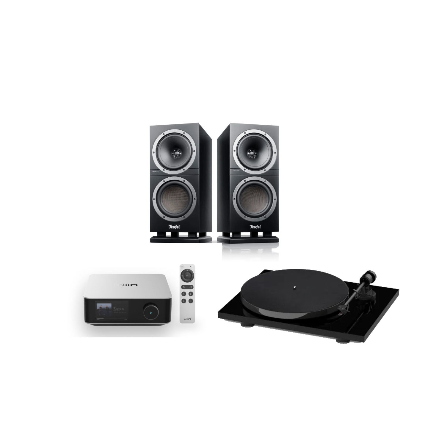 Teufel theater 500s + wiim amp ultra + pro-ject e1 phono czarny