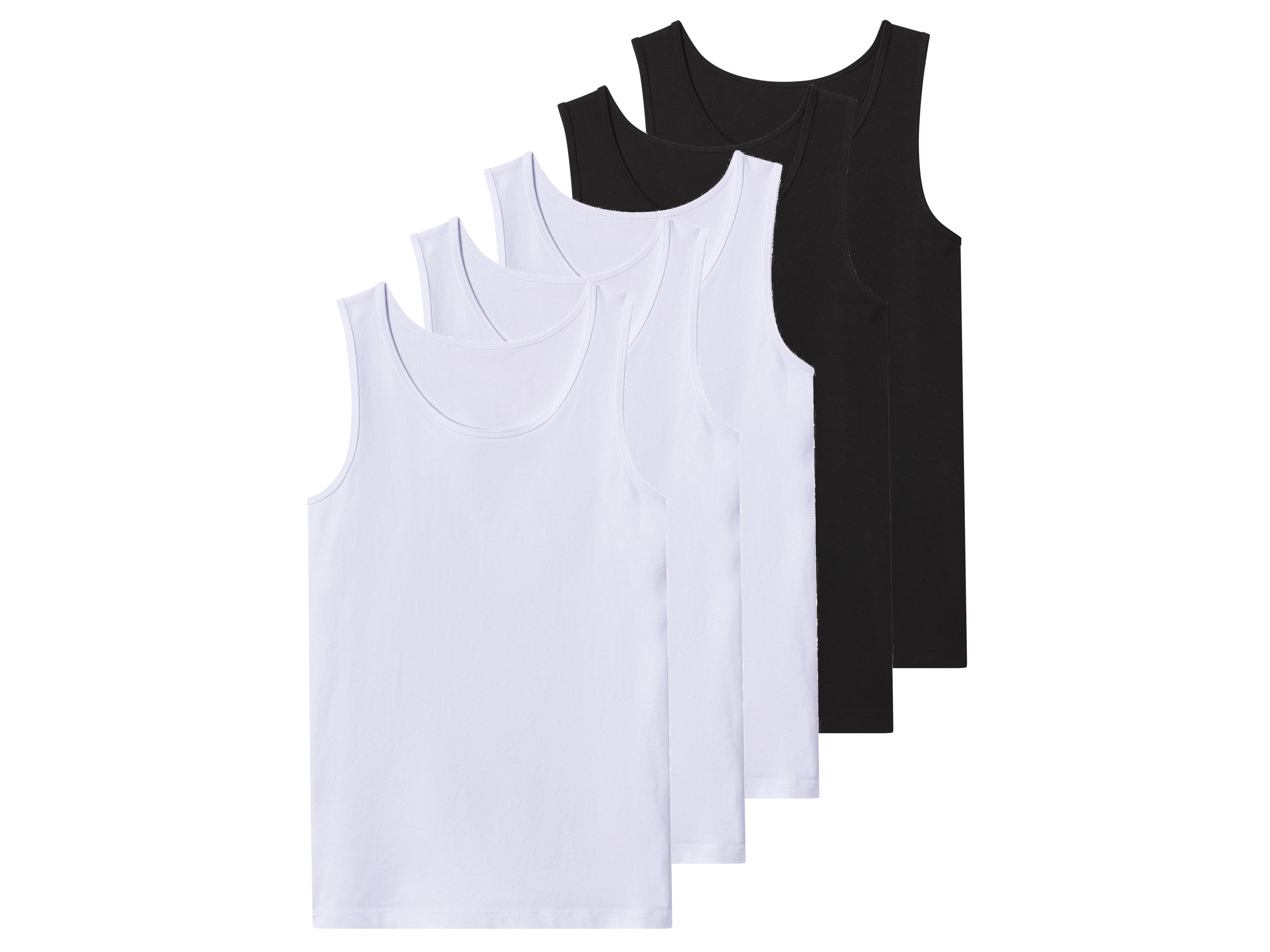 esmara Podkoszulki dziecięce z bawełną, 5 sztuk Czarny/biały, 158/164