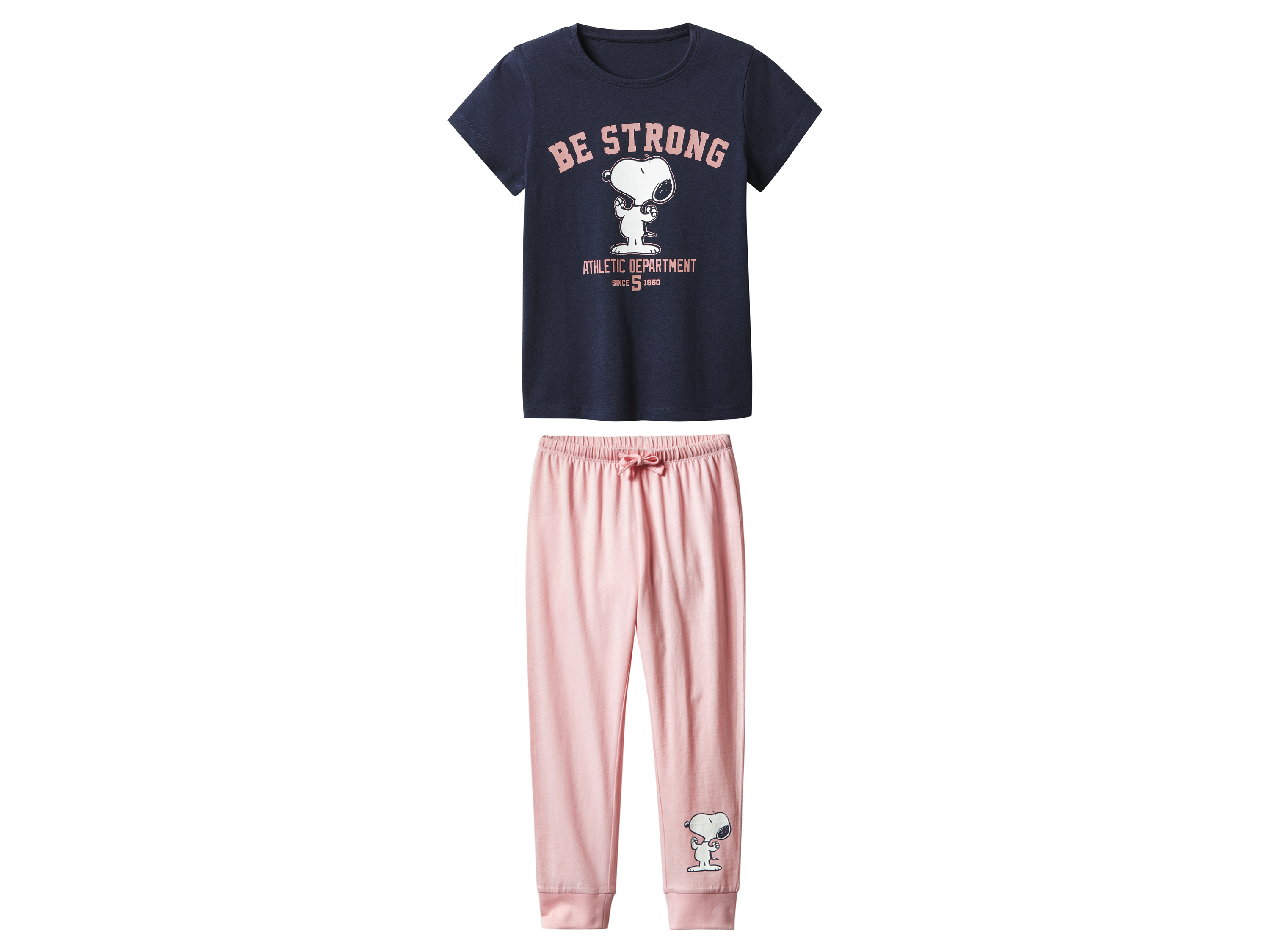 Piżama dziewczęca z bawełną Granatowy/różowy, 110/116