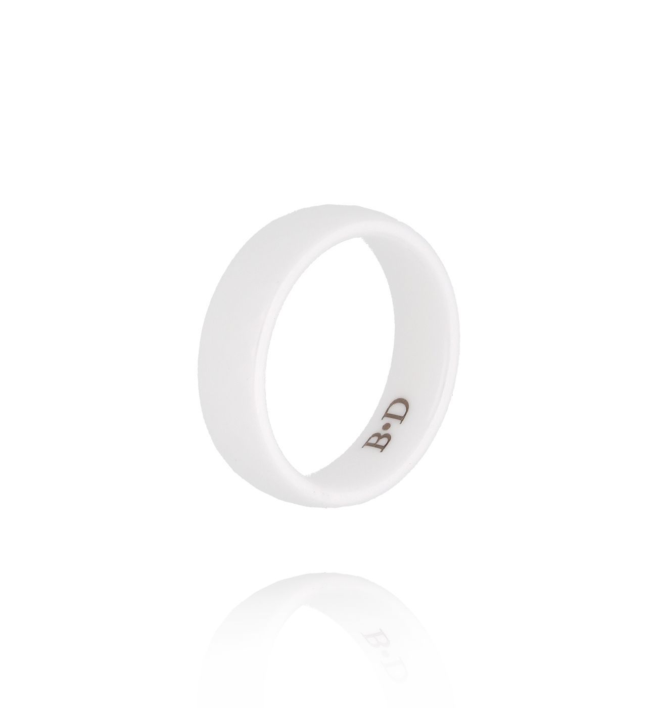 Obrączka z ceramiki biała PFE0086