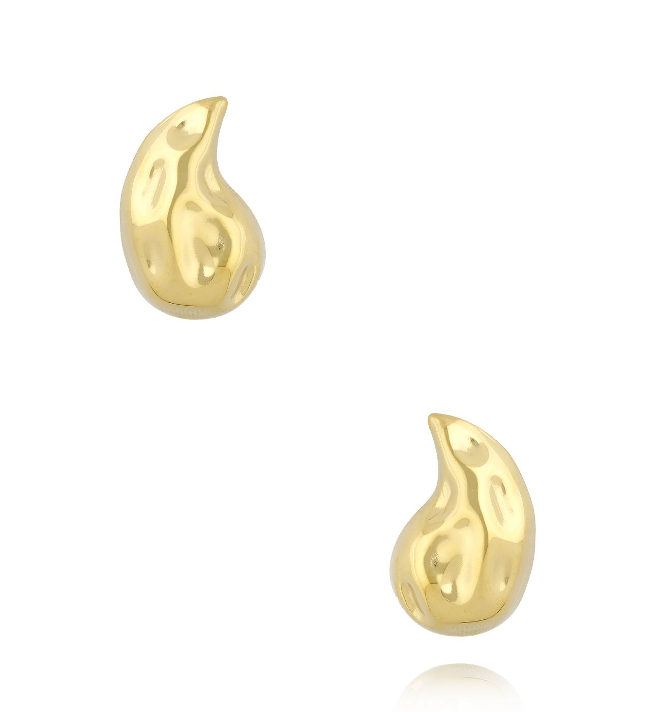 Kolczyki łezki fakturowane złote - By Dziubeka