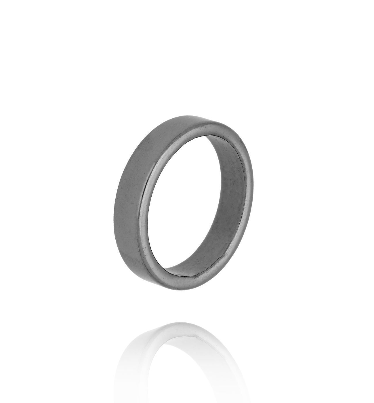 Obrączka z hematytu gładka PMITC0188 - By Dziubeka