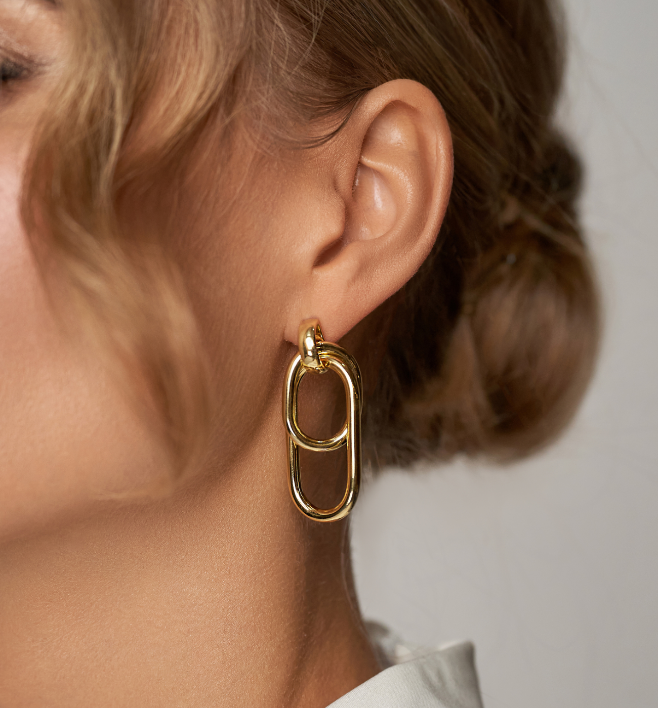 Kolczyki złote owale Hilde - By Dziubeka