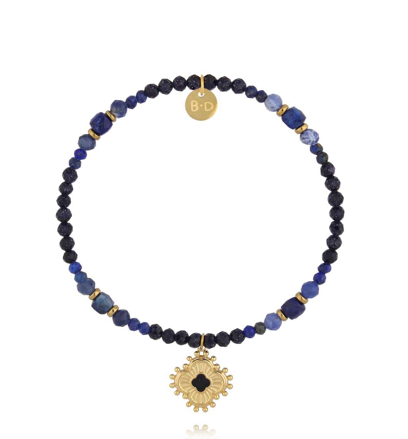 Bransoletka z sodalitami z ozdobną koniczyną BTW3506