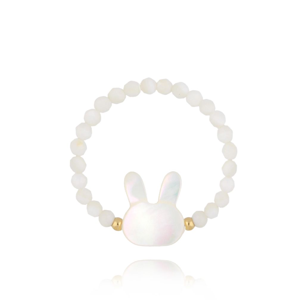 Pierścionek biały z króliczkiem Bunny and Co PTW0399