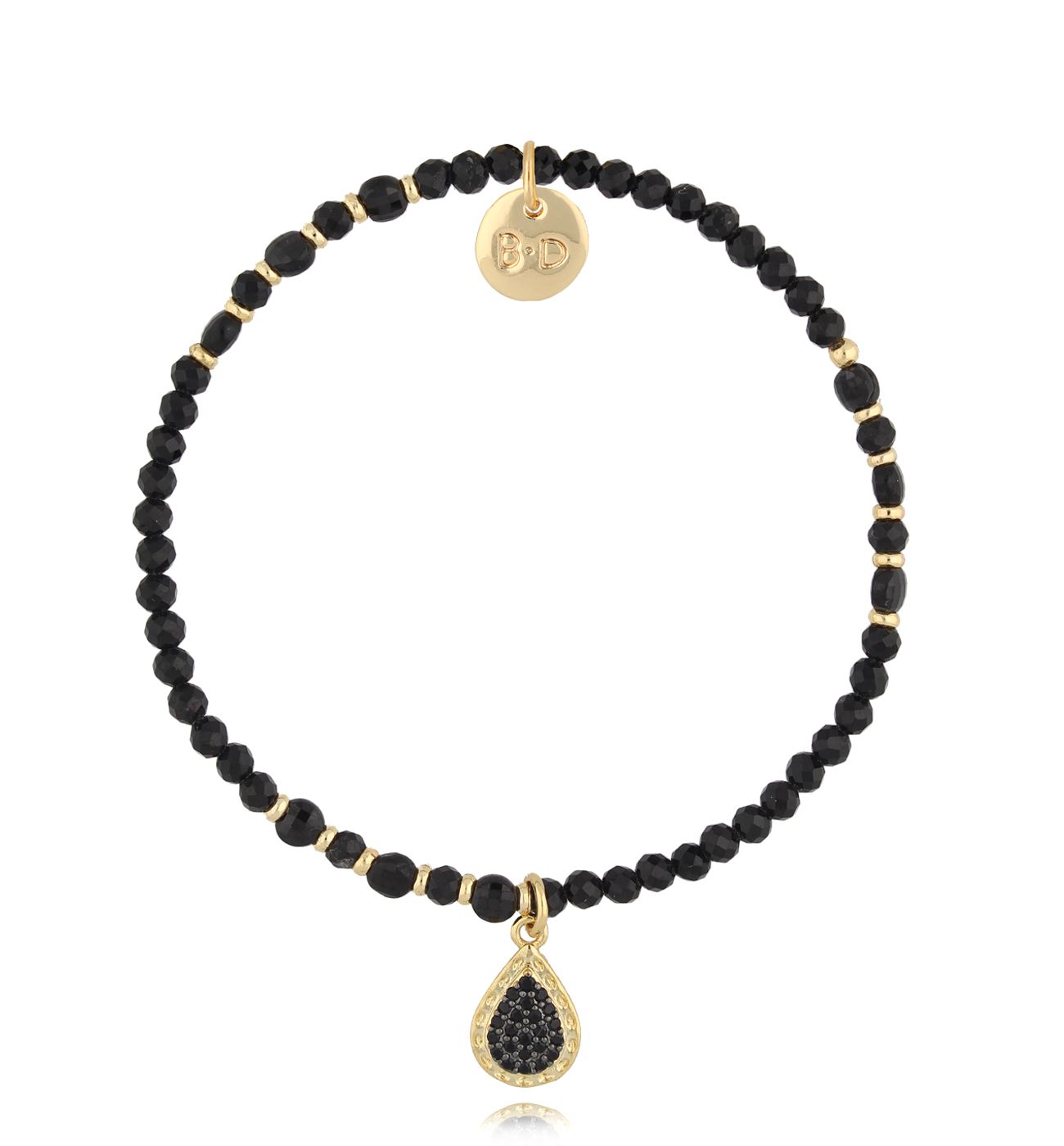 Bransoletka czarna z turmalinami - By Dziubeka