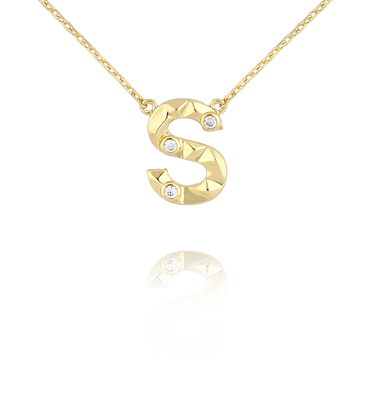 Naszyjnik z literką S złoty NLU0030