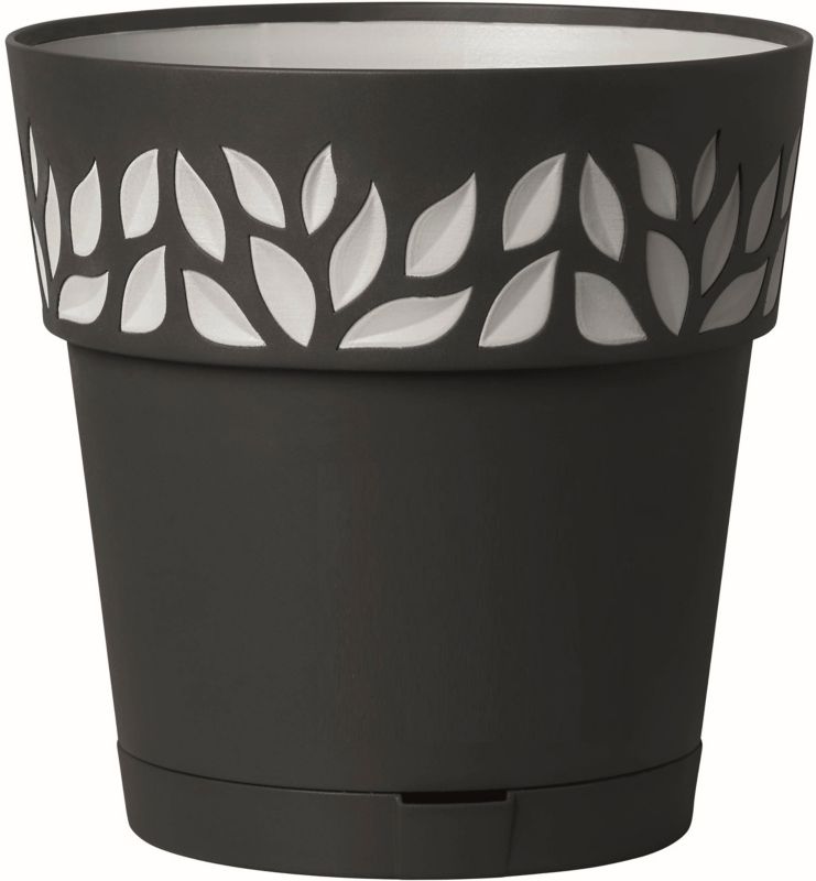 Doniczka z podstawką Cloe 20 cm antracyt