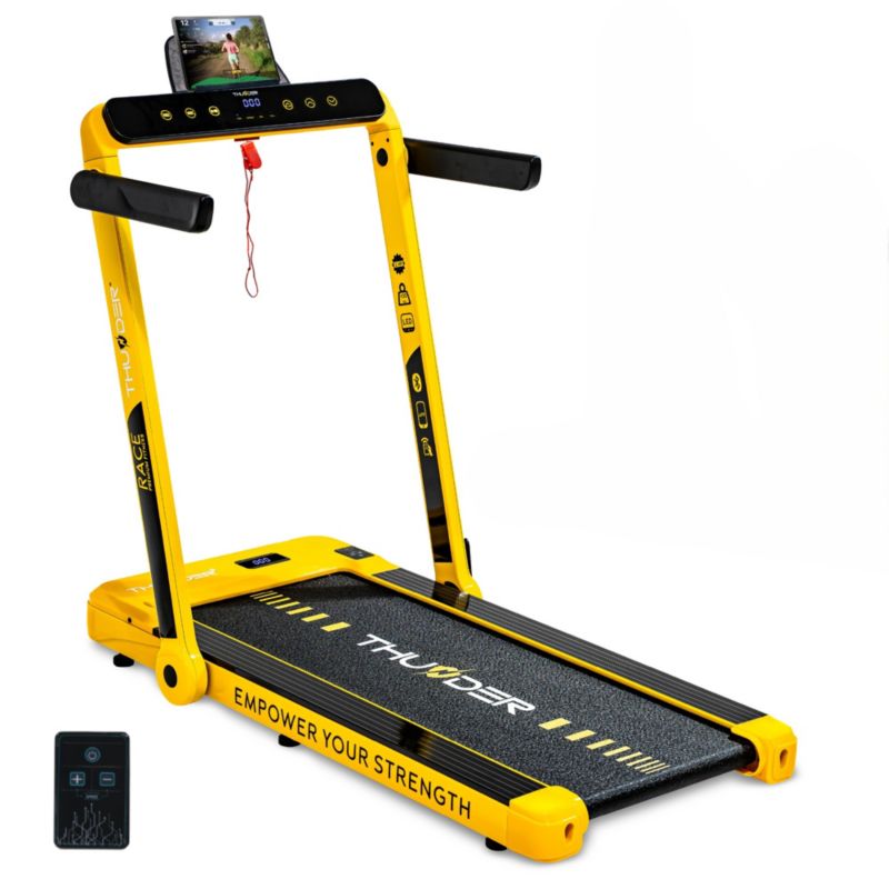 Bieżnia elektryczna THUNDER RACE-GOLD składana pod łóżko walkingpad 2 tryby LED aplikacja 1szt.