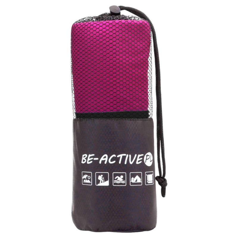 Ręcznik Be-active.pl szybkoschnący sportowy z mikrofibry 130x80 różowo-czarny 1szt