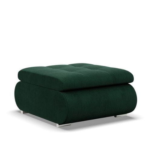 Pufa TYLETEGOTU otwierana BOSCO sztruks butelkowa zieleń 1 szt